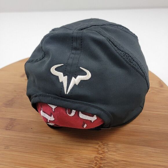 Nike L/XL Adult Rafael Nadal Bull Featherlight Tennis Cap-Black hat Distressed - Picture 6 of 10